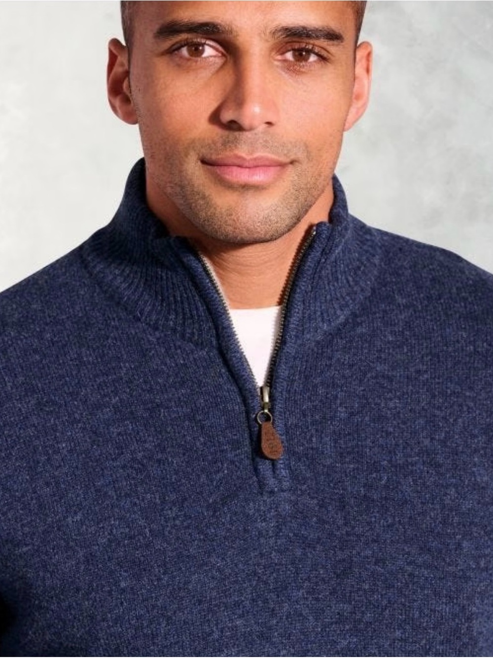 Lachlan’s British Inspired Men's Half-Zip Navy 80% LAMWool-Blend Sweater S